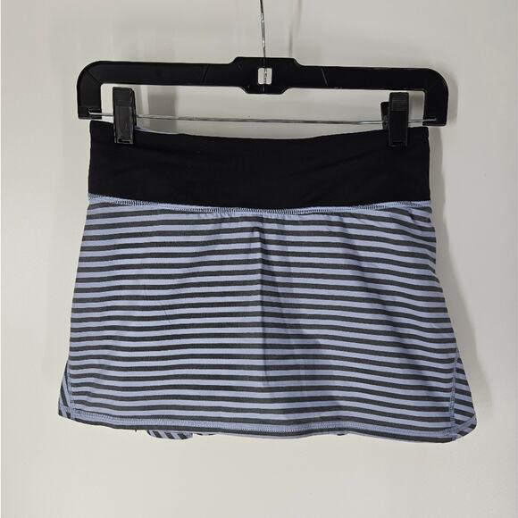 Lululemon Run Classic Stripe Polar Haze Black Pace Setter Skirt 2 - Picture 3 of 11